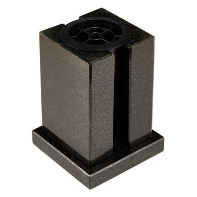 Black stone vase for graves. Granite Gabbro model #1 30cm