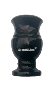 Black stone vase - granite Gabbro, 25 cm - Amphora